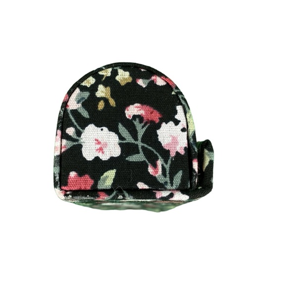 Retro Floral Print Black Lipstick Holder with Mirror - Picture 9 of 15